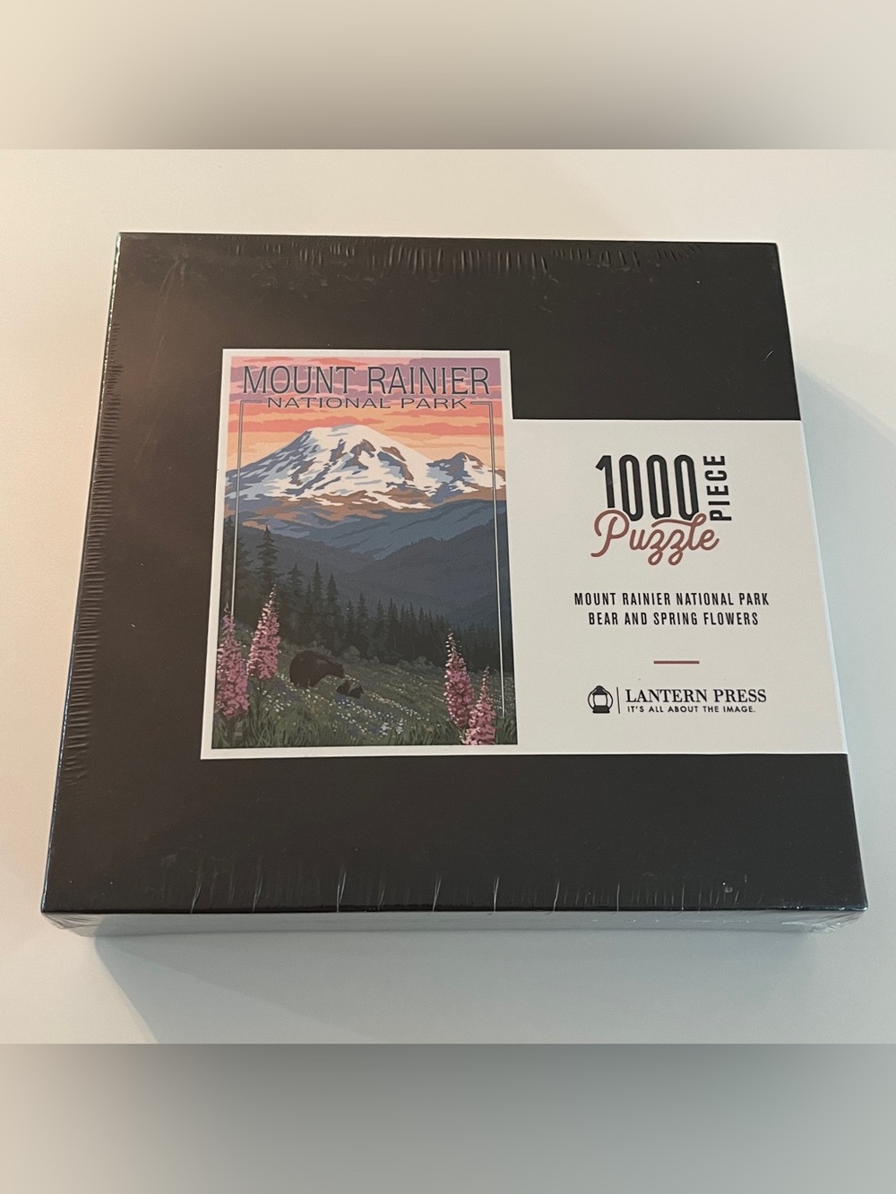 Mount Rainier Bear and Spring Flowers 1000-Piece Puzzle